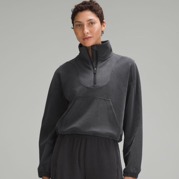 lululemon athletica Sweaters - Lululemon Brushed Softstreme Ribbed Half Zip size 10